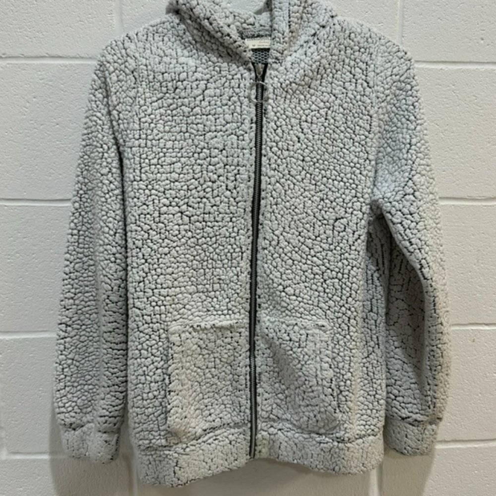 GREY ZIPPER HOODIE SIZE M